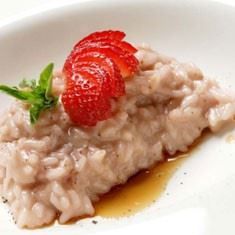 risotto con fresa y Champagne